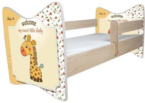 Raj posteli Detská posteľ " Sladká Žirafa " DLX dub jasný