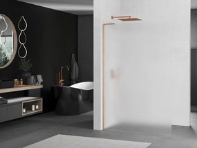 Mexen Kioto L, sprchová zástena Walk-In 70 x 200 cm, 8mm sklo námraza, medený matný profil, 800-070-103-65-30