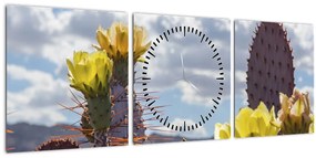 Obraz opuncie (s hodinami) (90x30 cm)