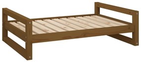 vidaXL Psia posteľ medovo-hnedá 95,5x65,5x28 cm borovicový masív