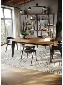 Rozkladací jedálenský stôl s doskou v dekore orechového dreva v prírodnej farbe 100x180 cm Shadow – TemaHome