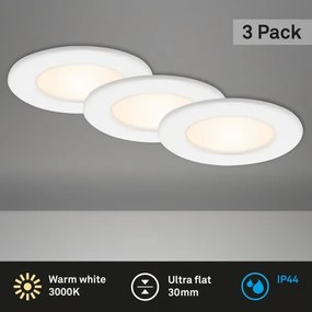 SADA 3x LED kúpeľňových zapustených svietidiel LED/6W/230V 3000K IP44 biela