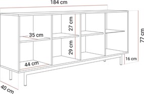KOMODA CELESTINO 3D1W DUB + KAŠMÍR 184 cm