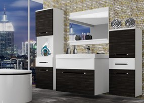 Kúpeľňový nábytok Belini eben kráľovský / biely mat + umývadlo + zrkadlo  ROD M 5/0/W/HKW/0/ZW