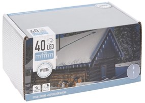 Vianočné svetielka 5,7 m/20 (40 led) studená biela, 8 režimov svietenia, pamäťová funkcia