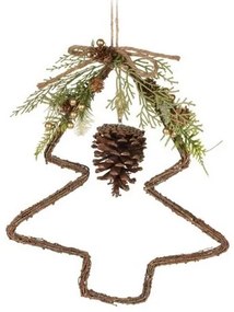 Závesná vianočná dekorácia Woody Tree, 34 x 34 x 7 cm