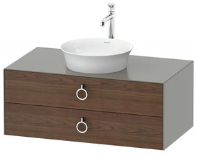 DURAVIT White Tulip závesná skrinka pod umývadlo na dosku, 2 zásuvky, 1000 x 550 x 408 mm, americký orech masív/kameňovo šedá matná, WT499107792