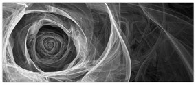 Obraz - Abstraktné ruže čiernobiela (120x50 cm)