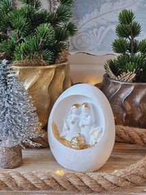 Biela vianočná dekorácia Betlehem - 10*7*12 cm