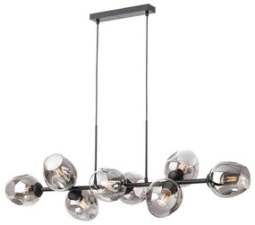 Redo 01-2622 - Luster na lanku PIERCE 8xE27/42W/230V čierna/dymová