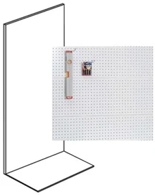 Predajný regál jednostranný, perfo steny, 1600 x 1000 x 450 mm, základná, biela
