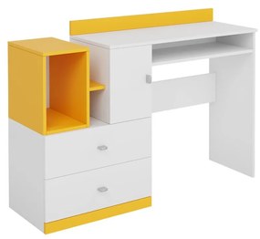 Písací stôl Port OB11, Farby: biely / žltý