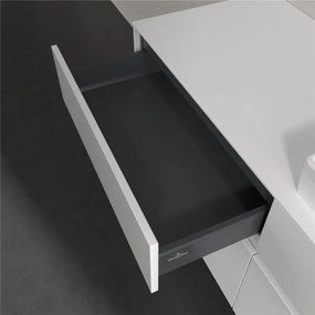 VILLEROY &amp; BOCH Collaro závesná skrinka pod umývadlo na dosku (umývadlo vpravo), 4 zásuvky, s LED osvetlením, 1400 x 500 x 548 mm, Glossy White, C086B0DH