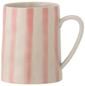 Bielo-ružový hrnček z kameniny 440 ml Begonia – Bloomingville