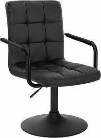 LuxuryForm DESIGN Otočná stolička VERONA BLACK na čiernom tanieri - čierna