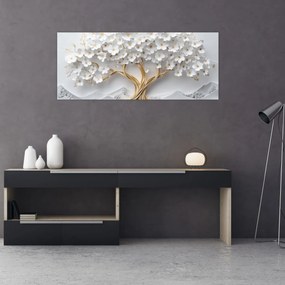 Obraz – 3D elegantný strom života plný kvetov (120x50 cm)