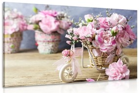 Obraz romantický ružový karafiát vo vintage nádychu - 120x80