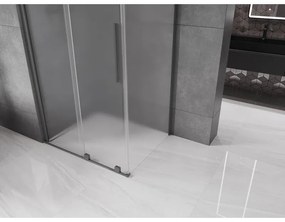 Mexen Velar, sprchový kút s posuvnými dverami 130 x 90 cm, 8mm sklo námraza, brúsený grafit, 871-130-090-31-95