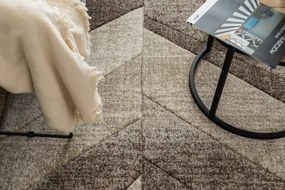 Koberec FEEL 5673/15055 HERRINGBONE béžový / hnedý / krémový