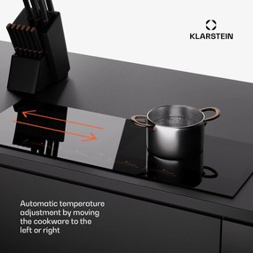 Klarstein Masterzone 90 Slim Flex, indukčná varná doska, max. 7200 W, vstavaná, 4 zóny, 2 Flex zóny, technológia ThermoBoost, Smart Flex