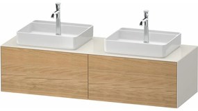 DURAVIT White Tulip závesná skrinka pod dve umývadlá na dosku, 2 zásuvky, 1600 x 550 x 408 mm, dub prírodný masív/nordická biela vysoký lesk, WT4865BH5H40000