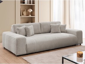 Svetlosivá menčestrová rozkladacia/s úložným priestorom pohovka 260 cm Justin – Ropez