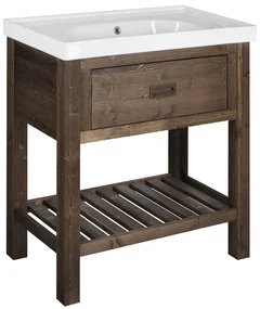 Sapho Sapho, BRAND umývadlová skrinka 76x83x43cm, morený smrek, BA088S