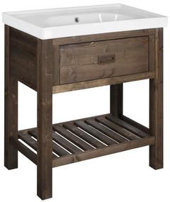 Sapho Sapho, BRAND umývadlová skrinka 76x83x43cm, morený smrek, BA088S