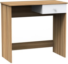PC stôl, orech/biela, BISE