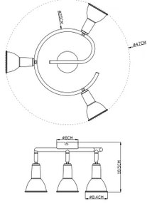 Globo 54648-3 - Bodové svietidlo 3xE14/40W