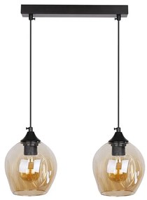 Candellux Čierno-hnedý závesný luster Aspa pre žiarovku 2x E27 32-00590