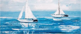 Obraz - Maľba jachty na mori (120x50 cm)
