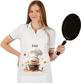 Kuchynská zástera Gusto EMI, biela