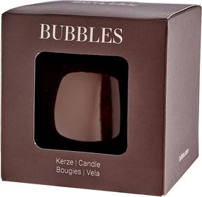 BUBBLES Sviečka guľatá lesklá 8 cm - hnedá