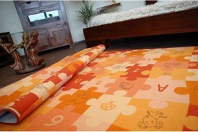 Detský koberec PUZZLE oranžový