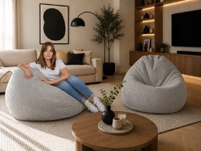 Sada 2 sedacích vakov Sakwa 90x55 cm – svetlosivý manšester