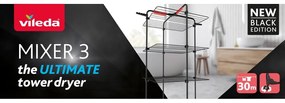 Čierny sušiak na bielizeň 30 m Mixer 3 – Vileda