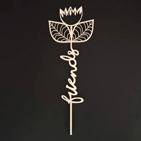 AMADEA Drevený zápich kvetina - Friends, dĺžka 28 cm