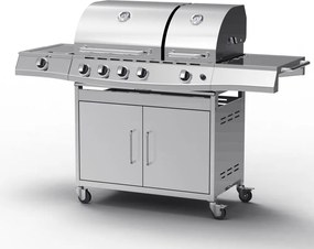 Plynový nerezový gril s bočným + INFRA horákom Avenberg LINCOLN