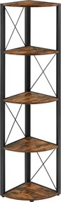 XXXLutz ROHOVÝ REGÁL, hnedá, čierna, železo, 30/160/30 cm Boxxx - Online Only drobný nábytok - 002543047101