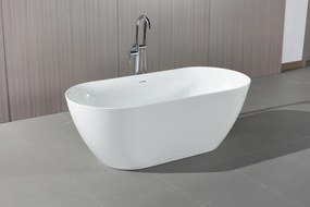 Erga Molly, voľne stojaca vaňa 150x75 cm + odtoková zátka, biela lesklá, ERG-Molly-150075-WH-WH