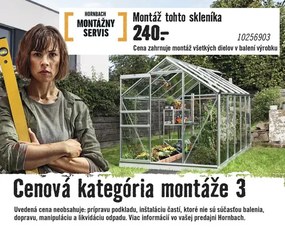 Skleník k stene Vitavia Ida 3300 polykarbonát 4 mm 132x255 cm zelený