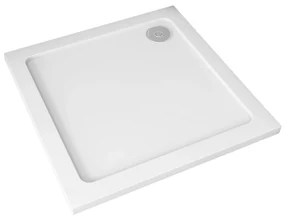 Cerano Piato, štvorcová sprchová vanička z liateho mramoru 76x76 cm, biela matná, CER-CER-476936