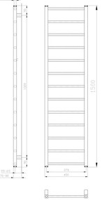 Sapho - Kúpeľňový radiátor METRO LIGHT 323W 40x150 cm biela