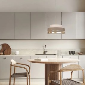 Luster na lanku TAMI 1xE27/60W/230V pr. 40 cm béžová/hnedá/zlatá