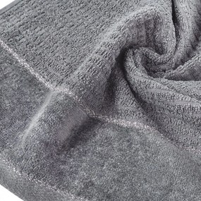 Bavlnená osuška GLORY v tmavo sivej farbe s velúrovým okrajom prešitá lesklou niťou Breite: 50 cm | Länge: 90 cm