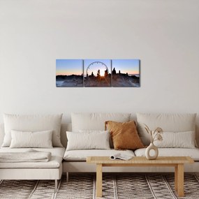 Obraz piesočné scenérie (s hodinami) (90x30 cm)
