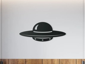 drevko Drevená nálepka na stenu UFO Rozmer obrazu: 18,5 x 44,5 cm, Farba dekorácie: Čierna