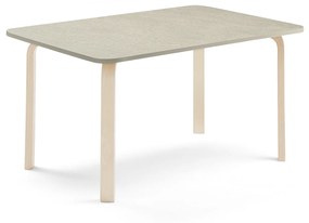 Stôl ELTON, 1400x700x640 mm, linoleum - šedá, breza