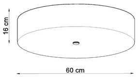 Stropné svietidlo Skala, 1x biele textilné tienidlo, (biele sklo), (fi 60 cm)